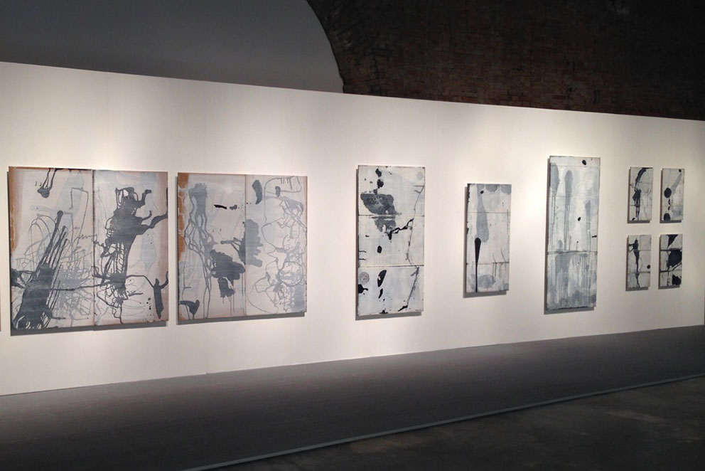 Painting by Linaghong Feng installed at the Venice Biennale
