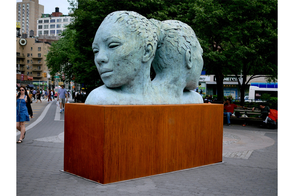 Lionel Smit public art sculpture, Morphous in Union Square, NYC